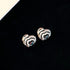 Zarkan Love Heart Wave Silver Studs