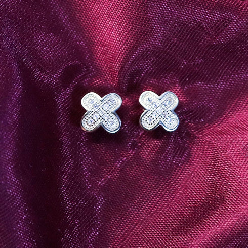 Zarkan Butterfly Floral Silver Earrings