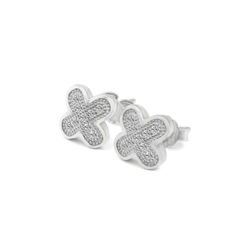 Zarkan Butterfly Floral Silver Earrings