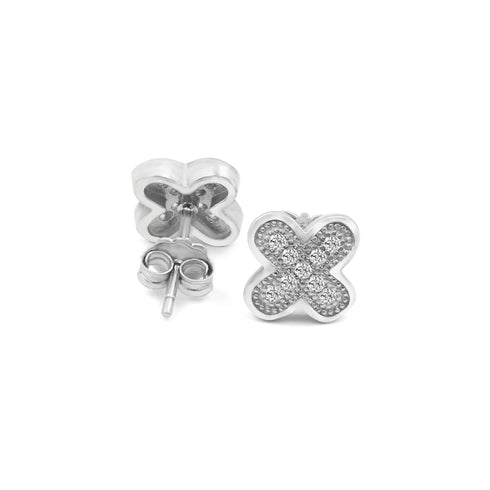 Zarkan Butterfly Floral Silver Earrings