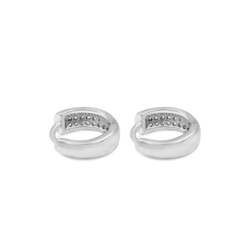 Zarkan Triple Line Solid Pure Silver Earrings