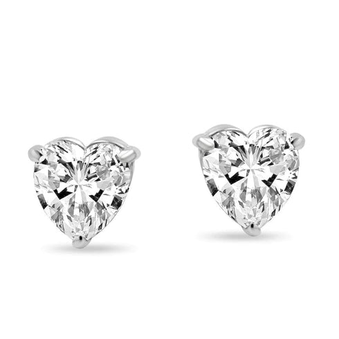 Zarkan Angel Heart Silver Studs