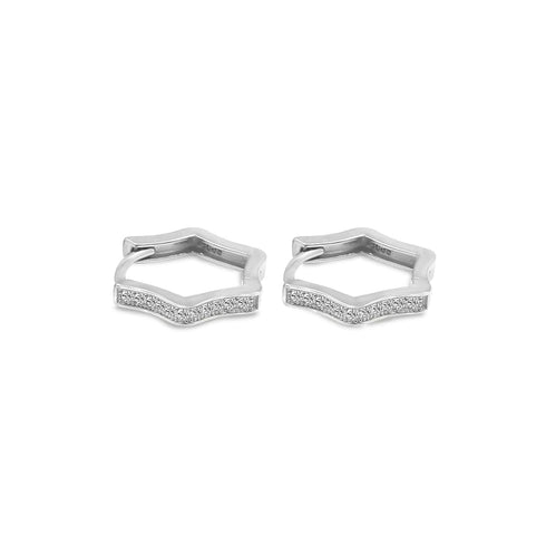 Zarkan Minimal Single Line Star Silver Earrings