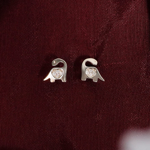 Zarkan Dino Heart 925 Silver Studs