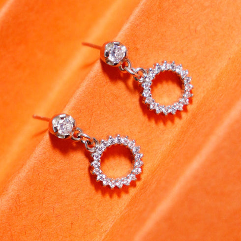 Zarkan Charm Shine Silver Drop Stud