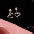Zarkan Signature Love Silver Drop Studs
