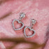 Zarkan Love Heart Silver Drop Studs
