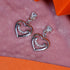 Zarkan Smile Heart Solitaire Silver Earrings