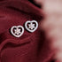 Zarkan Floral Heart Zircon Silver Studs