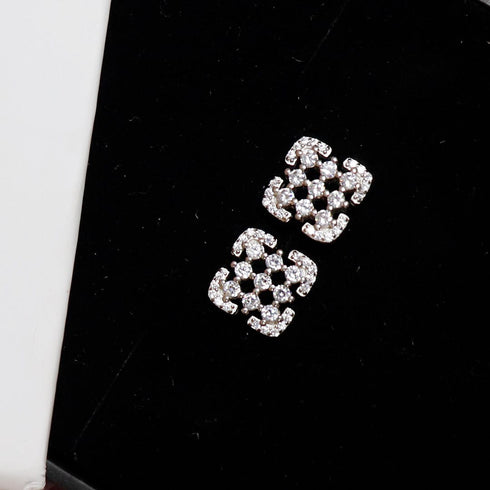 Zarkan Winner Dice Style Silver Studs
