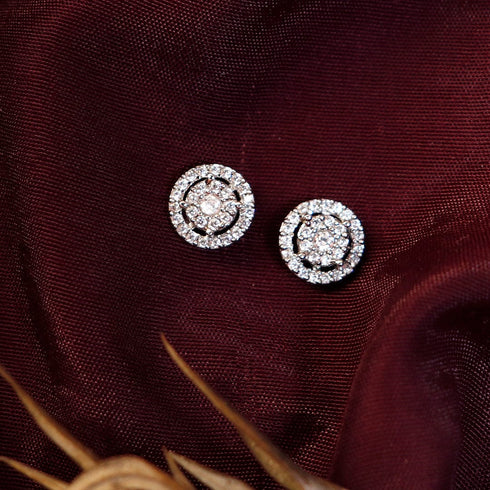 Zarkan Cute Zircon Wheel Silver Studs