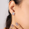 Zarkan Flat Flair Silver Zircon Studs