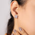 Zarkan Flat Flair Silver Zircon Studs