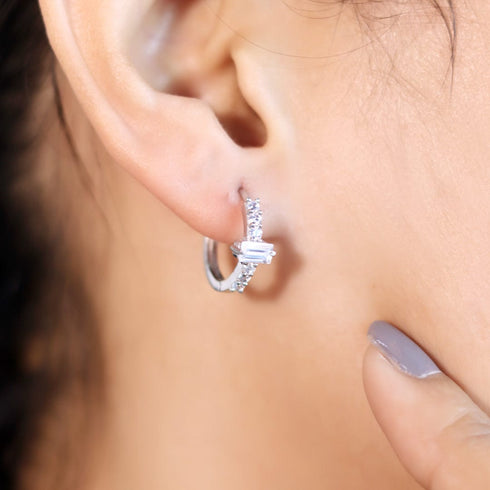 Zarkan Classic Zircon Hoop Earrings