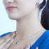 Zarkan Water Drop Green Silver Jewelry Set