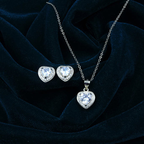 Zarkan Heartfelt Moment Silver Jewelry Set
