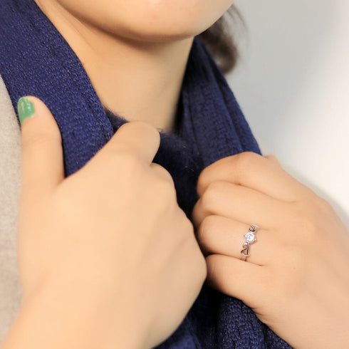 Luxe American Diamond Silver Ring