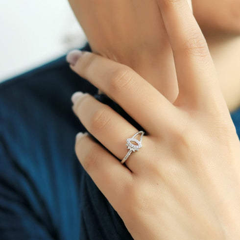 Zarkan Elegant Floral Pure 925 Silver Ring