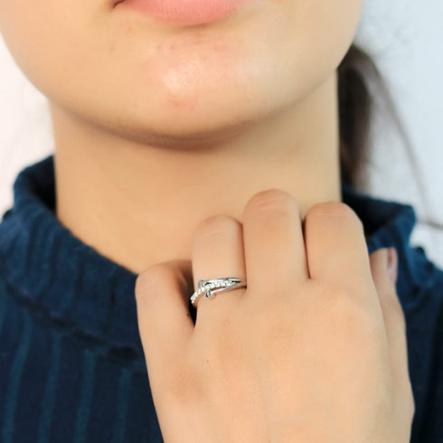 Zarkan Dual Heart Minimal Pure Silver Ring