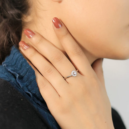 Zarkan Cute Sterling Silver Zircon Ring