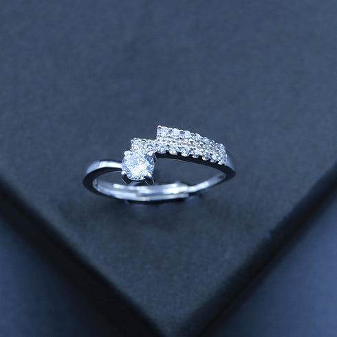 Zarkan Micro Solitaire Sterling Silver Ring