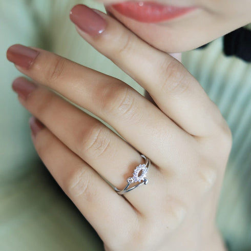 Zarkan Stylish My Love Eye Silver Ring
