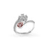 Zarkan Ravishing Red Rose Gold Silver Ring