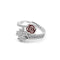 Zarkan Ravishing Red Rose Gold Silver Ring