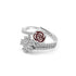 Zarkan Ravishing Red Rose Gold Silver Ring