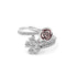 Zarkan Ravishing Red Rose Gold Silver Ring