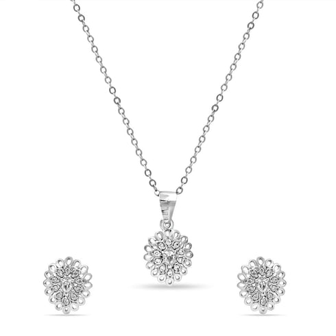Zarkan Nature's Art Silver Jewelry Set