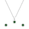 Zarkan Green Delight Dot Silver Jewelry Set