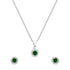 Zarkan Green Delight Dot Silver Jewelry Set