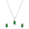 Zarkan Eye of The Queen Green Silver Jewelry Set