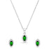 Zarkan Eye of The Queen Green Silver Jewelry Set