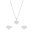Zarkan Pure 925 Silver Infinity Heart Jewellery Set