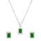 Zarkan Green Treasure Box Silver Jewelry Set