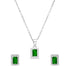 Zarkan Green Treasure Box Silver Jewelry Set