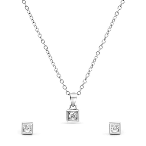 Zarkan Belle Box Silver Jewelry Set