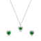 Zarkan The Lover's Gift Green Silver Jewelry Set