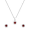 Zarkan Red Delight Dot Silver Jewelry Set