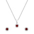 Zarkan Red Delight Dot Silver Jewelry Set