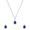 Zarkan Water Drop Blue Silver Jewelry Set