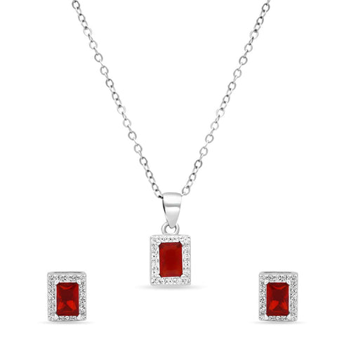 Zarkan Wine Treasure Box Silver Jewelry Set