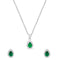 Zarkan Water Drop Green Silver Jewelry Set
