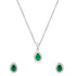 Zarkan Water Drop Green Silver Jewelry Set