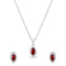 Zarkan Eye of The Queen Red Silver Jewelry Set