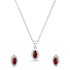 Zarkan Eye of The Queen Red Silver Jewelry Set