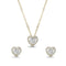 Zarkan Gold Love Heart Solitaire Jewelry Set