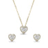 Zarkan Gold Love Heart Solitaire Jewelry Set